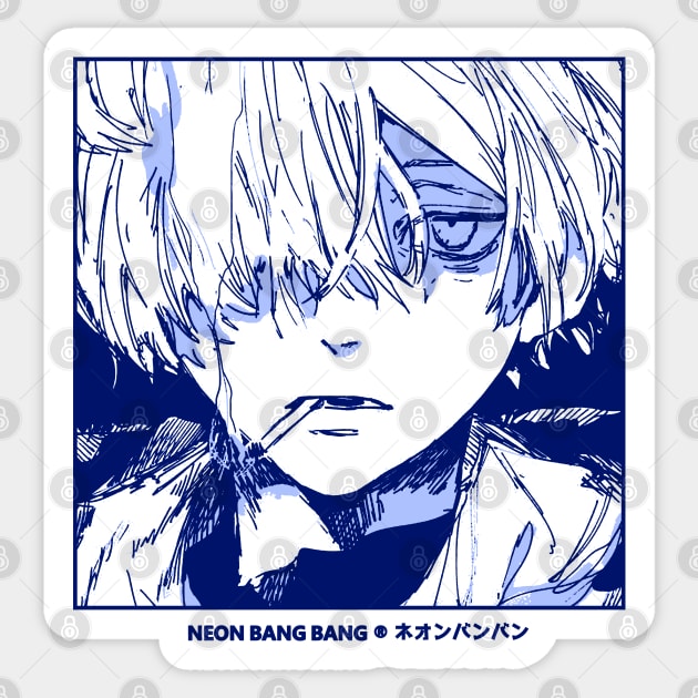 Japanese Sad Boy Anime Manga Aesthetic Sticker by Neon Bang Bang